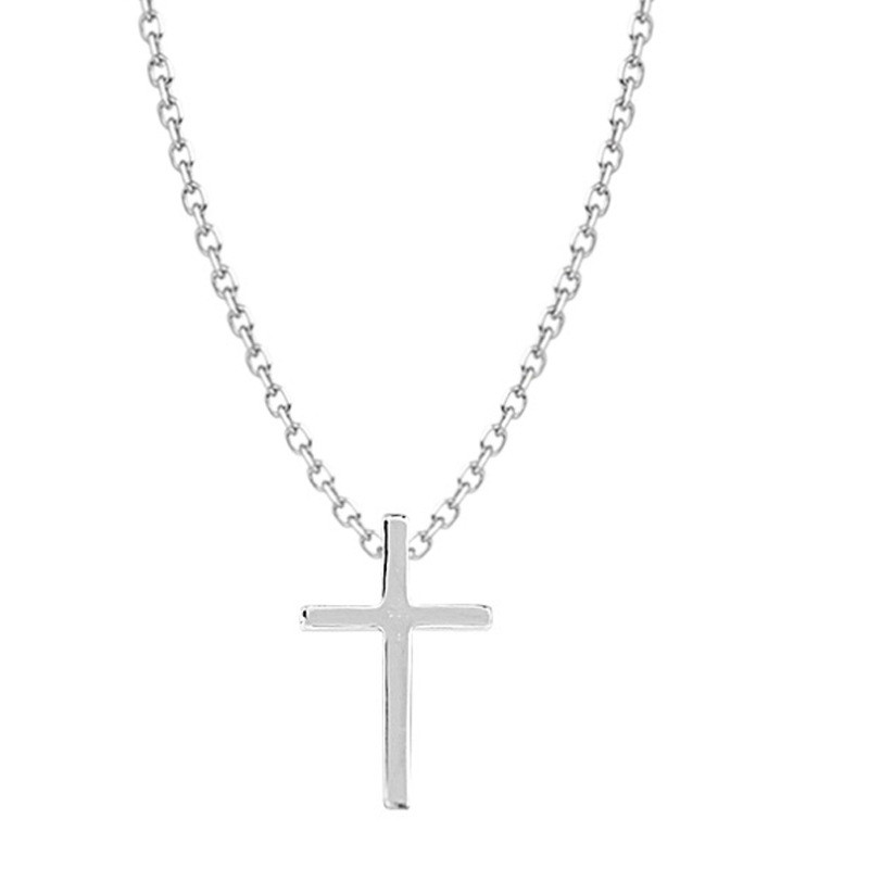 十字架酷girl简约吊坠S925镀银项链锁骨链学生日韩百搭女