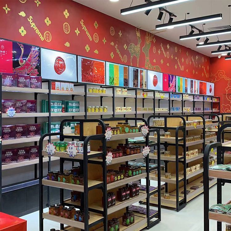 同仁堂药店货架 保健品养生馆展示货架 日常产品药膏可调节陈列架