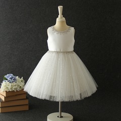 朵朵公主新款洋氣女童童裝公主表演主持裙兒童禮服連衣裙