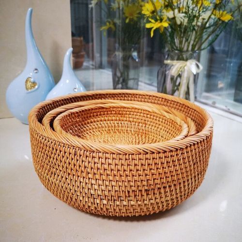 Manufacturer wholesale Huafei Nantan Candy Basket Storage Basket Fruit Basket Tray Basket Candy Storage Basket Three-piece Set 02