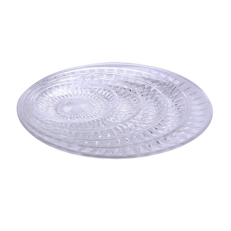 Acrílico plato de fruta bar KTV plato de fruta grande redondo transparente merienda melón semillas plato creativo patrón de plástico plato de fruta