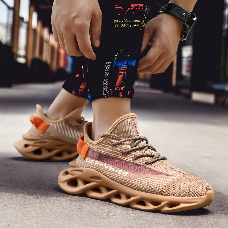 Amazon Foreign Trade Trendy Men's Shoes Coconut Shoes Trendy Twist Sole Large Size Fly Woven Breathable Sneakers Men G83