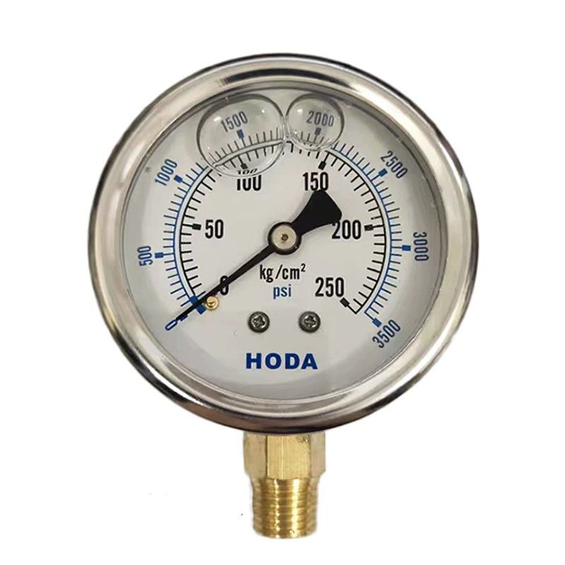HODA корпус из нержавеющей стали сейсмический манометр YN-60 Манометр давления масла сейсмический гидравлический манометр 10100250350 кг