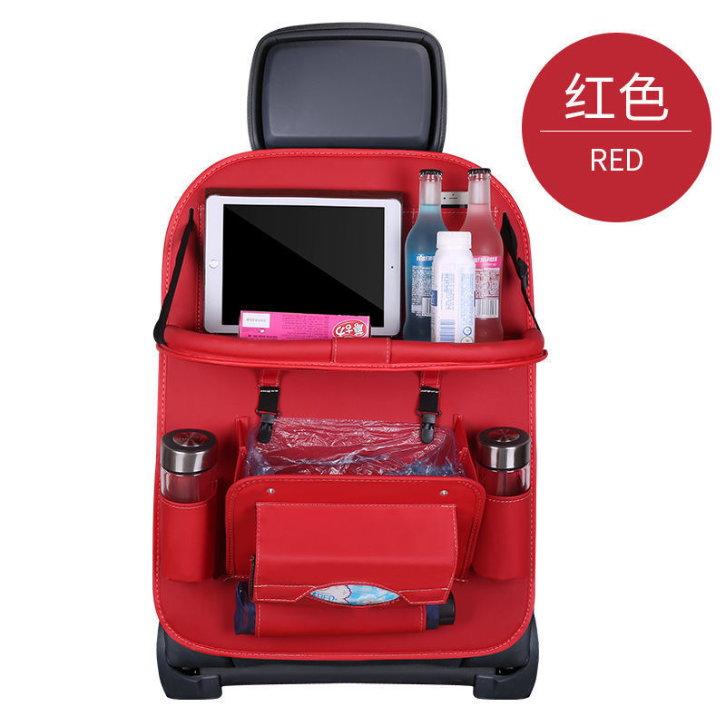 Bolsa de almacenamiento de asiento de coche de cuero bolsa de almacenamiento de mesa de comedor multifuncional bolsa colgante bolsa de almacenamiento plegable