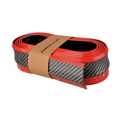 fiber front lip anti-scratch strip Universal Qapı və bamper qoruyucu zolaqlar - carbon-fiber-black-and-red
