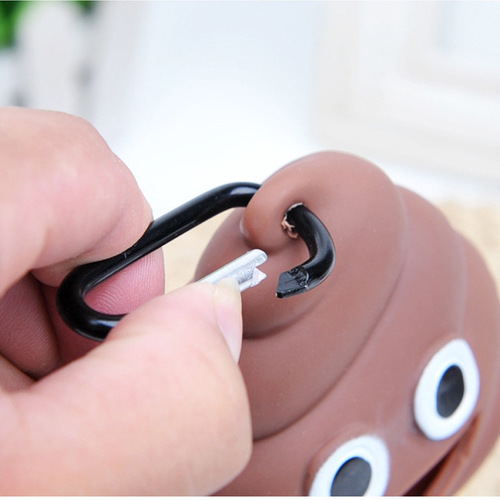 Poop-shaped pet waste bag dispenser, portable soft silicone pet poop bag storage box for cats and dogs when going out