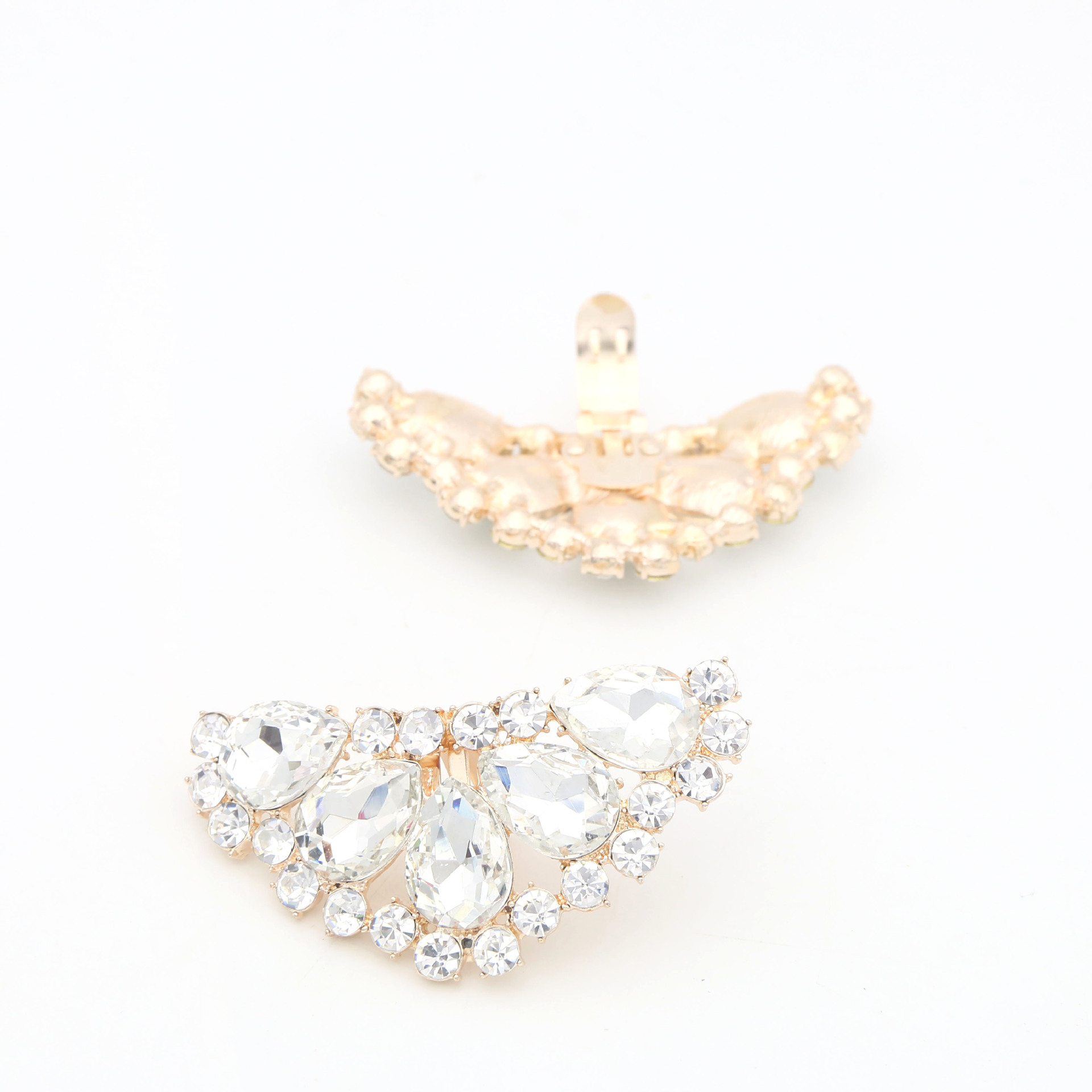 Zapatos de cuero transfronterizos para Mujer Accesorios de tacones altos de flores frontales hebilla de zapatos de cristal zapatos extraíbles decoraciones de flores accesorios de zapatos de señora