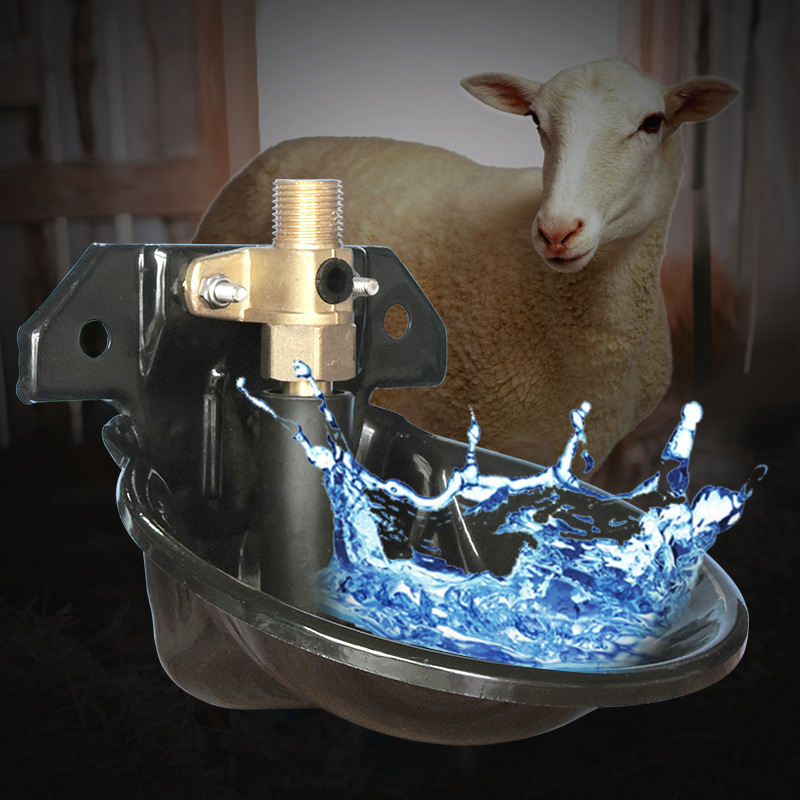 Nueva placa de acero para beber ovejas tazón de cobre cabeza de la válvula de cría de ovejas Dispositivo de beber potable automática fregadero placa de acero líquido amniótico Tazón