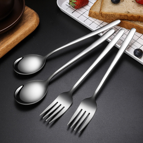304 stainless steel spoon fork household eating Korean spoon spoon Korean long handle spoon stirring spoon spoon