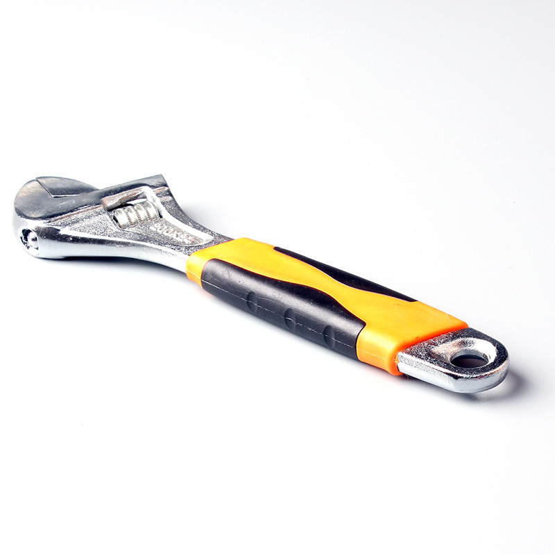 Juego de herramientas con mangos forjados naranja-negros de 6 y 8 pulgadas, llave ajustable con mango forjado, llave ajustable multiusos con mano de obra forjada.