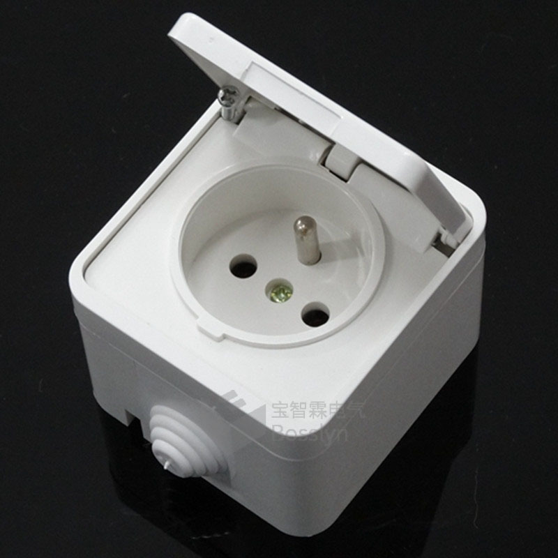 Spot French law standard regulations outdoor waterproof socket French kitchen bathroom with cover waterproof socket Spot French law standard regulations outdoor waterproof socket French kitchen bathroom with cover waterproof socket