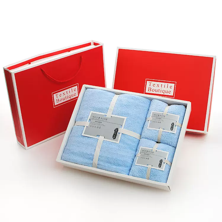 毛巾浴巾礼盒套装店庆活动礼品批发福利婚庆客户可做logo珊瑚绒