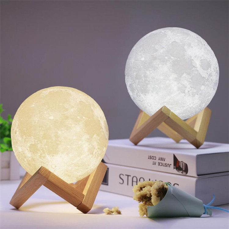 Luz DE LA LUNA 3D vinilo Luz DE LA Luna Luz de La Noche creativa Regalo de Cumpleaños dormitorio romántico lámpara de mesa de control remoto recargable