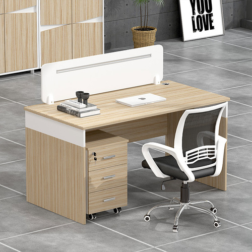 Office furniture single desk and chair combination staff station simple modern teacher office computer desk with baffle