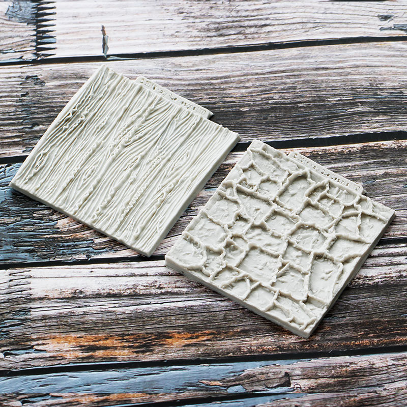BRICOLAJE simulación de pared de ladrillo azulejo patrón de la piel borde de la corteza textura pad fondant pastel de silicona molde de chocolate borde