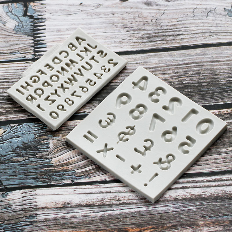 DIY mayúscula número fondant molde de silicona pastel de chocolate ultra-ligero arcilla epoxi molde