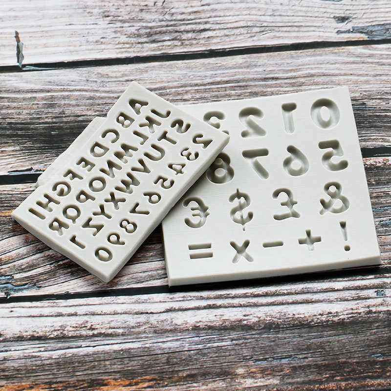 DIY mayúscula número fondant molde de silicona pastel de chocolate ultra-ligero arcilla epoxi molde