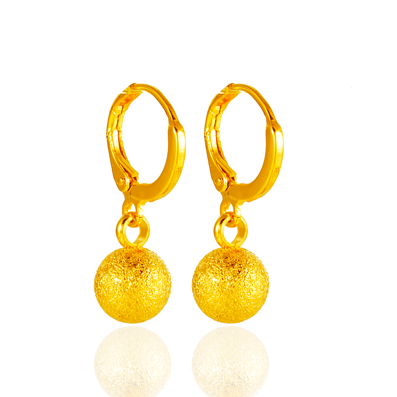 Exquisita imitación 18K oro arena cuentas pendientes moda mujer cuentas ligeras Vietnam arena oro pendientes joyería transfronteriza caliente Accesorios