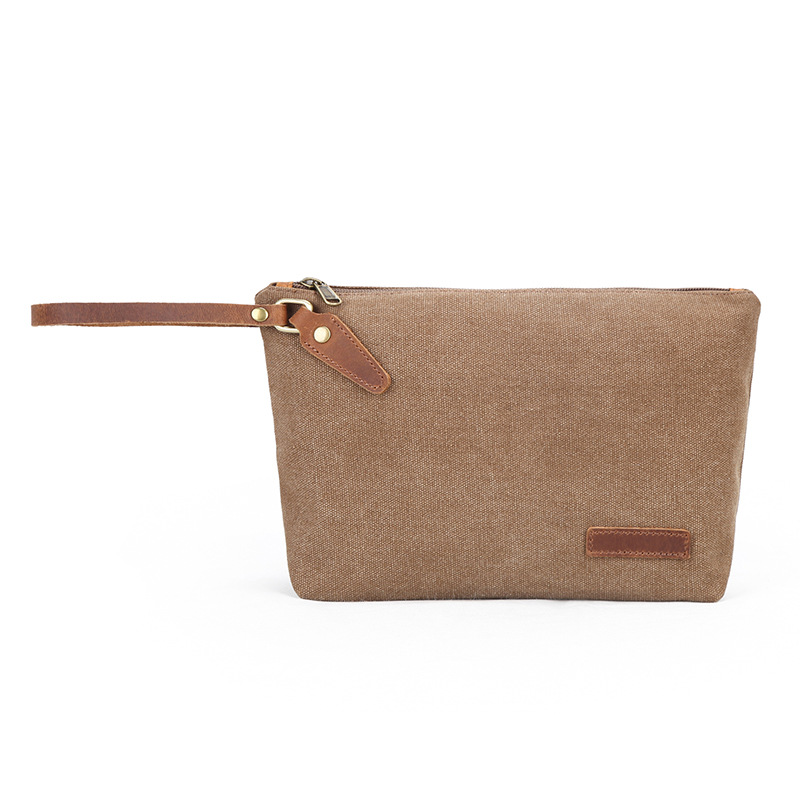 Nueva moda retro embrague impermeable bolsa de lavado de lona bolsa de almacenamiento de viaje cambio clave transfronteriza en stock