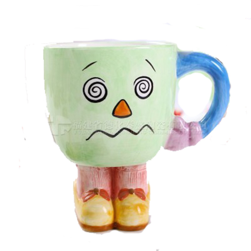 Tazas de cerámica de exportación pareja de estudiantes tazas de emoticon extrañas tazas de agua nubes blancas tazas de cerámica se pueden imprimir logotipos