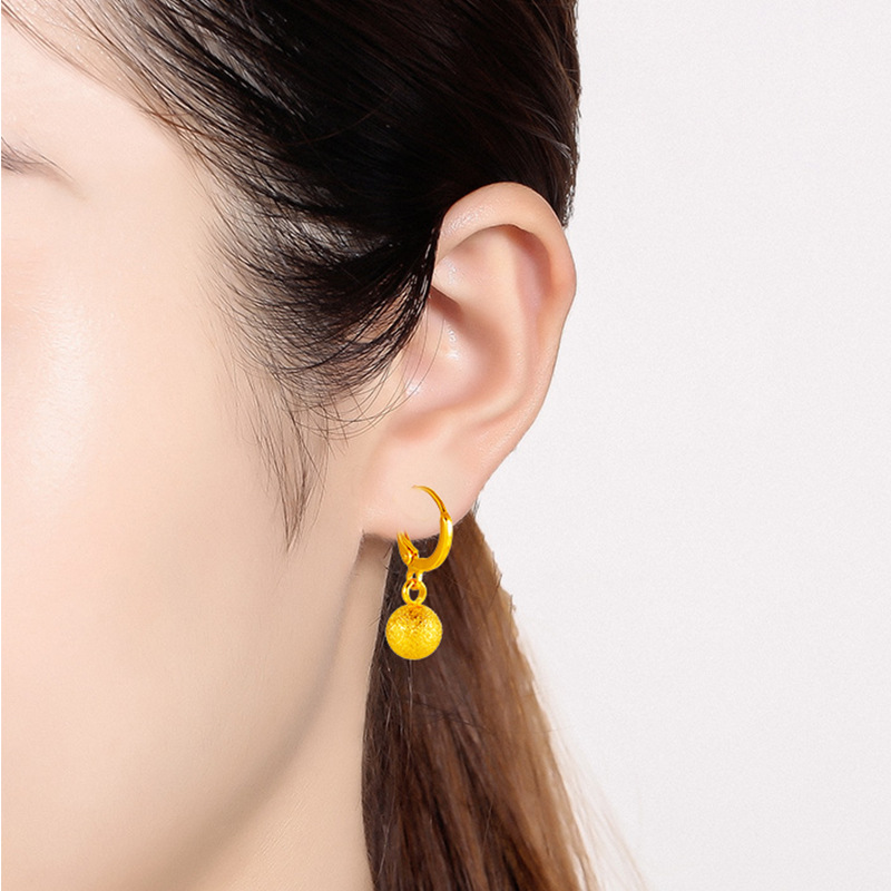 Exquisita imitación 18K oro arena cuentas pendientes moda mujer cuentas ligeras Vietnam arena oro pendientes joyería transfronteriza caliente Accesorios