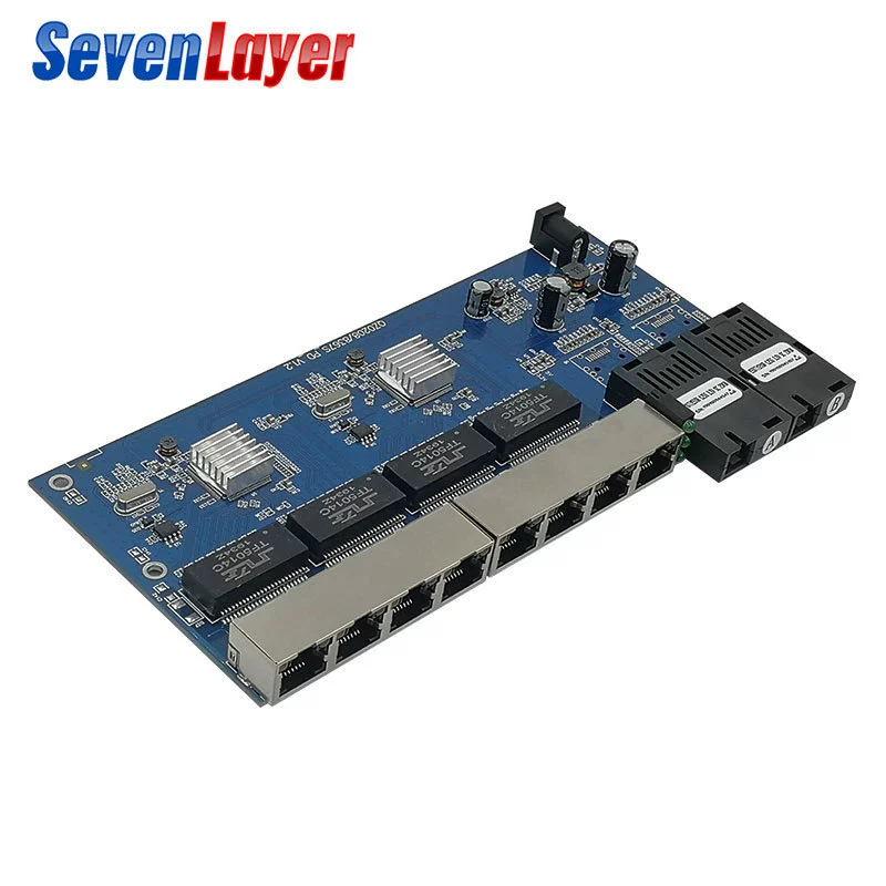 Gigabit reverse POE switch 2 light 8 electric PCBA motherboard 2SC8lan 2fo8e reverse switch