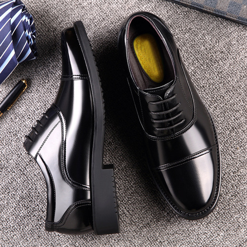 Autumn and winter three-joint black business formal men's leather shoes work three-joint versatile thick sole casual security breathable