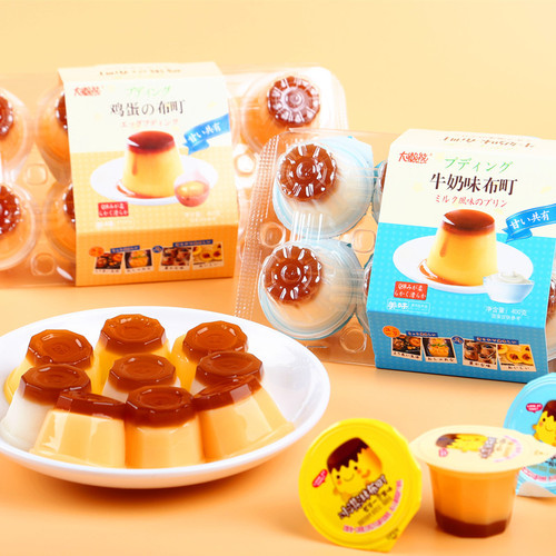 New Product Leisure Fruit Jelly Egg Pudding Double Layer Summer Snacks Milk Ice Cream Box Pack of 8 Children's Small Jellies