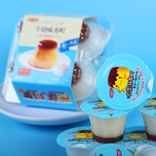 New Product Leisure Fruit Jelly Egg Pudding Double Layer Summer Snacks Milk Ice Cream Box Pack of 8 Children's Small Jellies