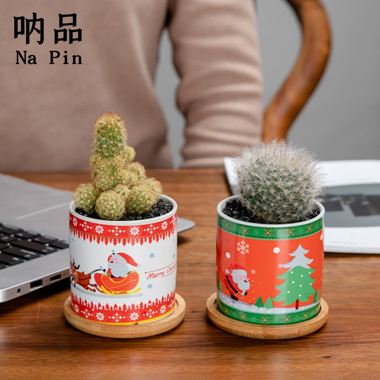 Na продукты экспорт горячий Рождественский снеговик керамический цветочный горшок двор сад вилла керамическая Рождественская мебель