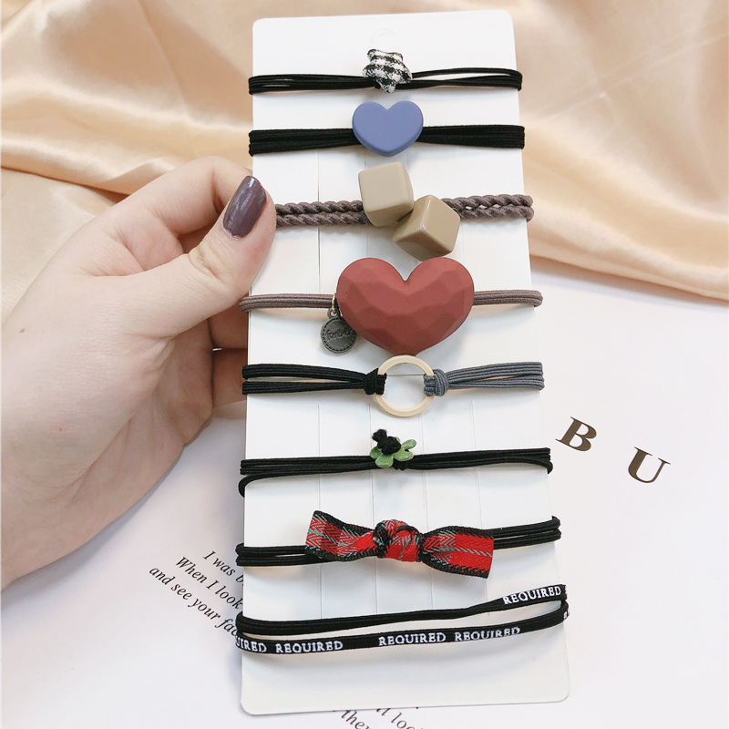 8 cuerda de cabeza coreana para mujeres coreanas lindas cuerdas de cabello Mori cubierta de cuero para mujeres redins bandas de goma anillo