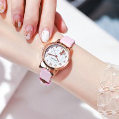 韓版公主可愛女士手錶女孩兒童女童卡通蝴蝶結幼兒園數字小學生