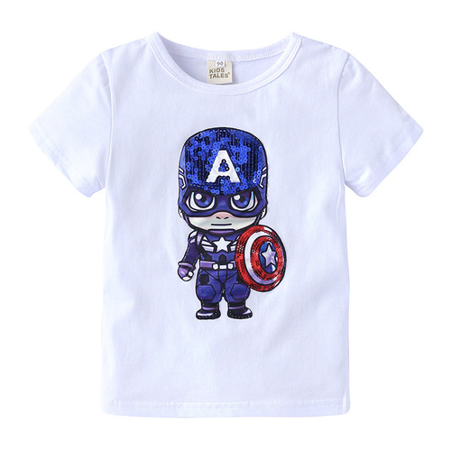 Kids Tales children's clothing children's summer boys' light-up T-shirt short-sleeved flash top Amazon source wholesale