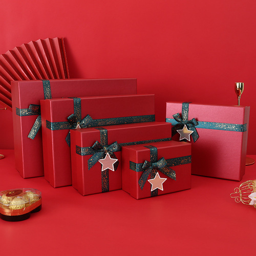 Christmas gift box red festive gift lipstick cosmetic gift packaging box wholesale