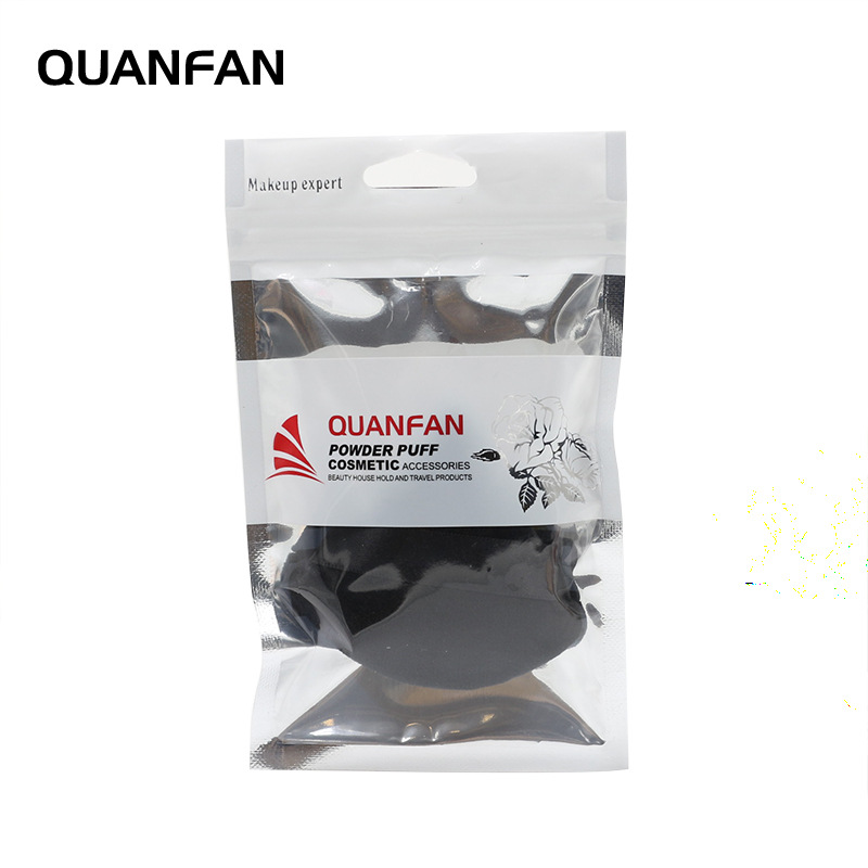 Nuevo triángulo negro soplo de polvo seco en forma de abanico de soplo de maquillaje soplo de polvo de miel mojado y seco herramientas de maquillaje de doble uso transfronterizo exclusivo