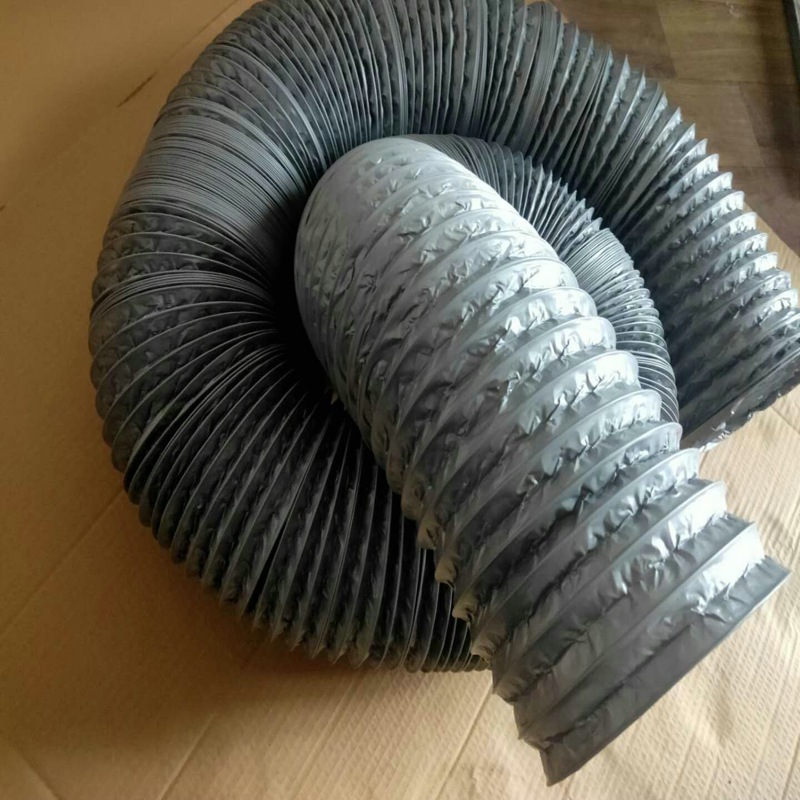3cm钢丝加密铝箔软管 三层铝箔复合软管 灰pvc复合软管