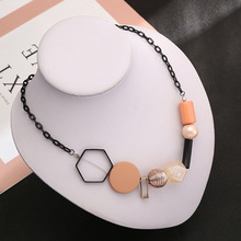 亚马逊项链女欧美风串珠锁骨链不规则气质服饰配件民族风项链批发