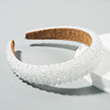 Woven sponge headband handmade with beads, hair accessory for face washing, European style, Korean style, simple and elegant design