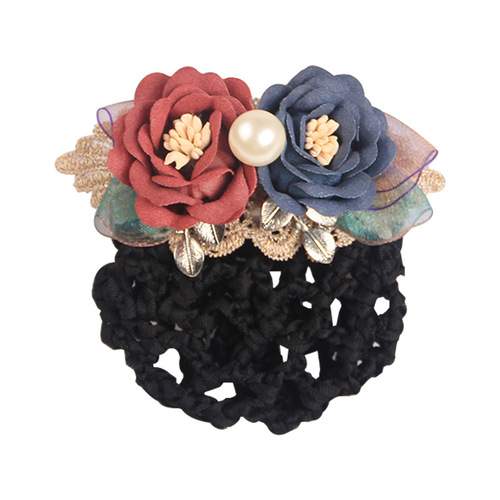 Pearl flower professional hair flower bank stewardess nurse hair net bag hair accessories hair clip Korean hairpin hair accessories for women