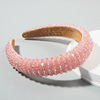 Woven sponge headband handmade with beads, hair accessory for face washing, European style, Korean style, simple and elegant design