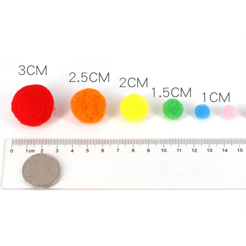 Pompones coloridos de alta elasticidad, bolas de felpa de colores mezclados, juguetes de bricolaje para niños, accesorios hechos a mano, poliéster en stock
