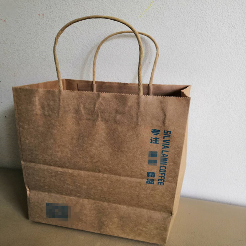 牛皮纸袋手提袋奶茶外卖打包拎袋服装购物纸质包装礼品袋制作优惠
