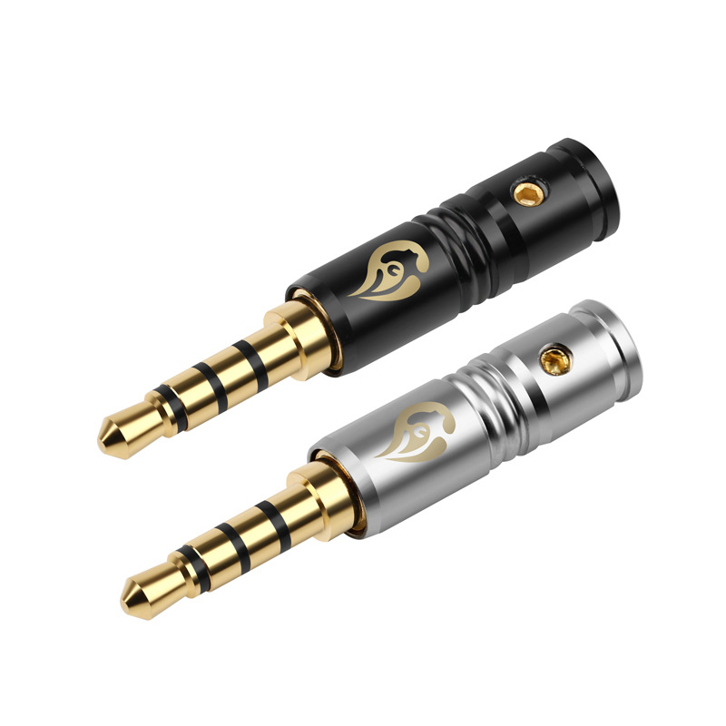 迷你小波浪XBL全铜一体式3.5四级平衡插头 倾音坊迷你3.5四级插头