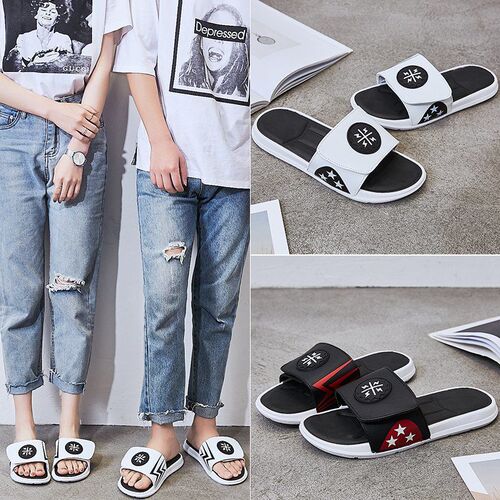Amazon summer new Korean style trendy beach couple slippers women's fashion casual online infrared sandals for outer wear