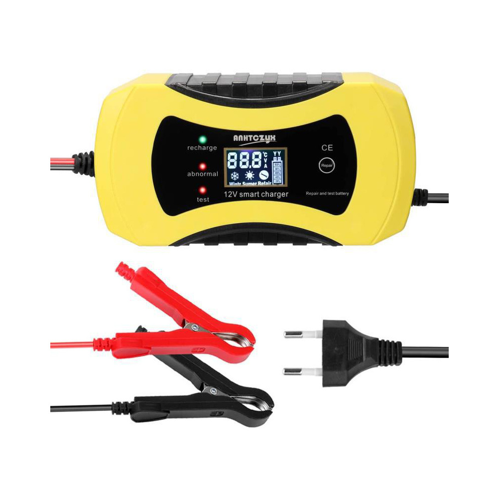 12V8A汽车摩托车电瓶充电器反接短路保护显示电流电压温度防干扰