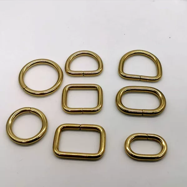 Factory wholesale high temperature oil sealing brass wire buckle ring square buckle egg buckle D Buckle luggage leather bag hardware accessories