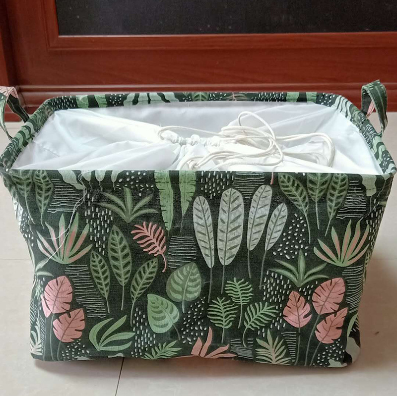 Cesta de almacenamiento de algodón y lino Cesta de la ropa sucia Cesto plegable para la ropa sucia del hogar