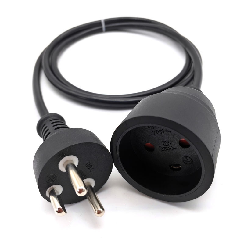 DEMKO认证丹麦16A三插转C19三孔AC纯铜UPS三芯PDU电源插头线