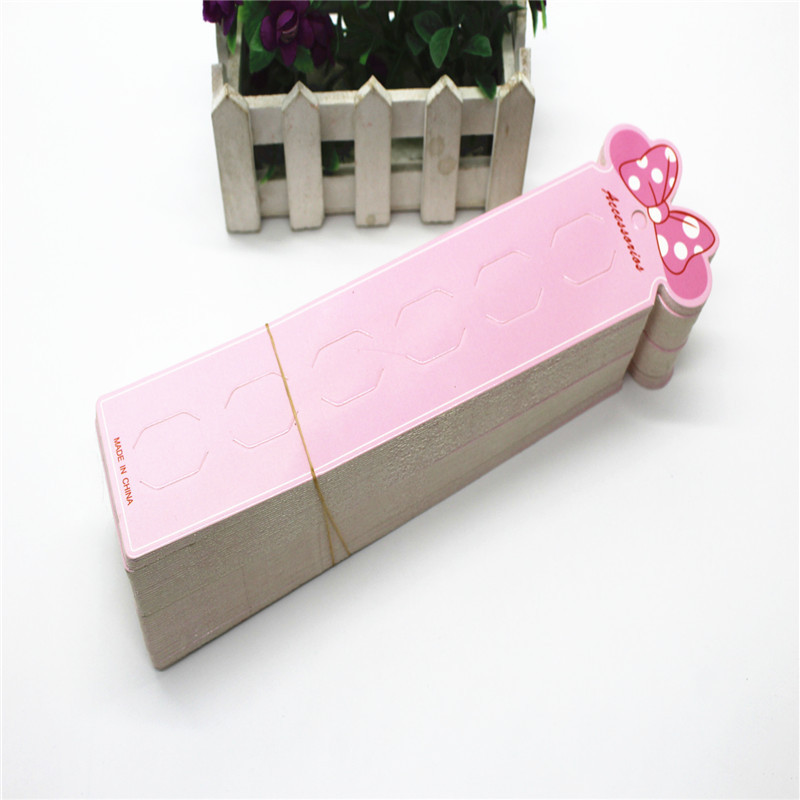 6排孔卡片卡片厂家饰品包装材料长条卡片发饰配件发夹纸质卡片