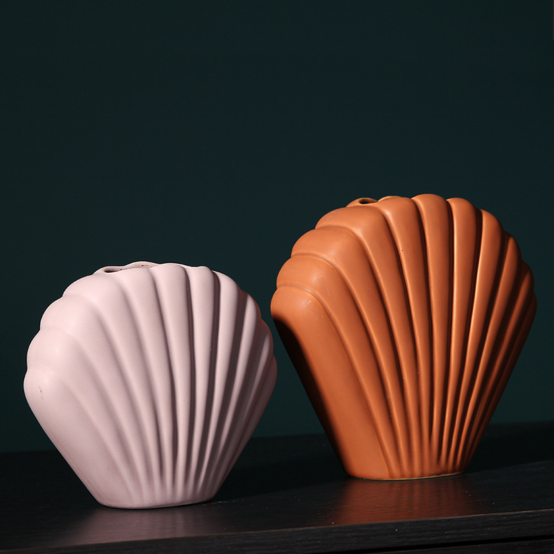 Nordic Morandi Florero De Cerámica decoración creativa simple colorido salón comedor mesa de flores shell arreglo suave decoración